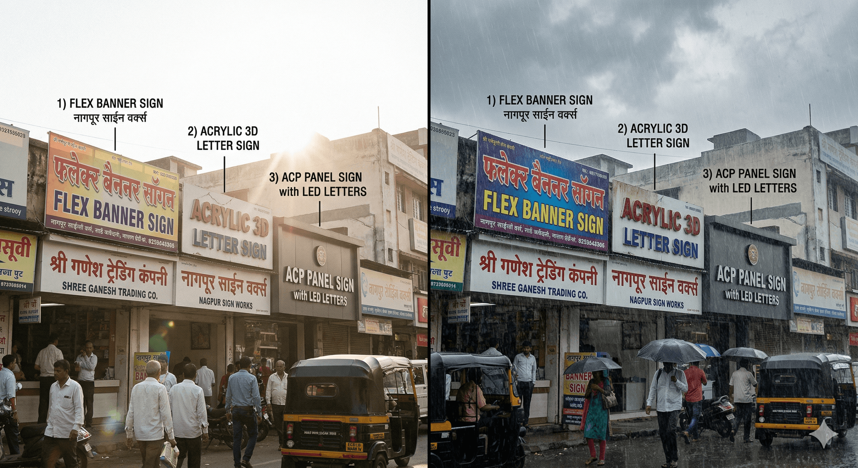 ACP vs Acrylic vs Flex — Which Signboard Material Survives Nagpur's Extreme Weather?